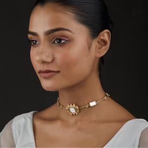 House of Tuhina Mirror Gold Choker Necklace